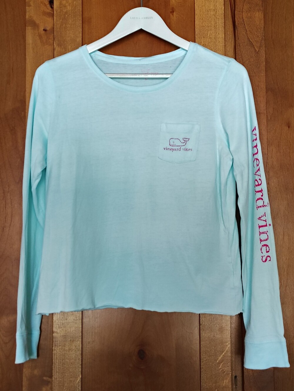 Vineyard Vines Vintage Whale Long-Sleeve Pocket Cropped Tee Women's Small